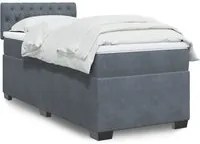 Letto a Molle con Materasso Grigio Scuro Singolo in Velluto 3288772