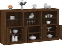 Credenza con Luci LED Rovere Marrone 181,5x37x100 cm 3209155