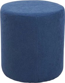 Pouf Tondo Dante D 40 cm in Tessuto Antimacchia Blu