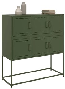 Credenza verde oliva 100,5x39x79 cm in acciaio