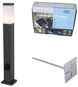 Lampada da esterno Grigio scuro 80 cm con portalampada IP44 - Malios