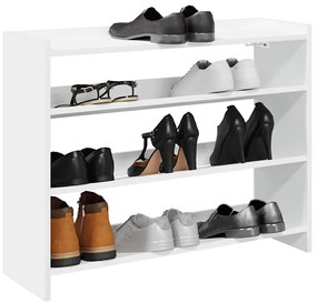 Scarpiera Bianca 80x25x62 Cm İn Legno Multistrato /
