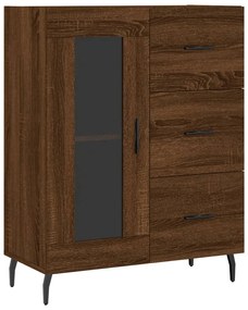 Credenza rovere marrone 69,5x34x90 cm in legno multistrato