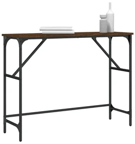 Tavolino consolle rovere marrone 100x32x75 cm legno multistrato