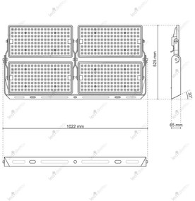 Faro Modulare LED 1.000W IP66 angolo 60°, 135lm/W, IK08 - LIFUD Driver Colore  Bianco Naturale 4.000K