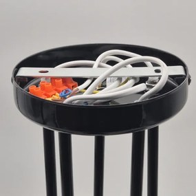 Lampadario a sospensione con supporto rigido IRMA 5xE27/60W/230V nero