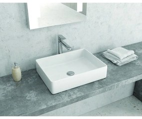 Kamalu - lavabo bagno appoggio 47cm design moderno ceramica modello litos-0003