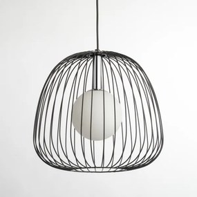 Lampadario a sospensione con filo BELL 1xG9/12W/230V diametro 33 cm nero/cromo lucido