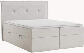 Letto boxspring in ciniglia fatto a mano con contenitore Aussie, H3