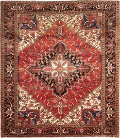 Heriz Tappeto persiano 240 x 270 Rosso (Iran) Annodato A Mano