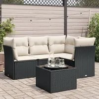 Set Divani da Giardino 5 pz con Cuscini in Polyrattan Nerocod mxl 87511