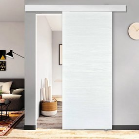 Porta scorrevole Milk in mdf bianco, L 92.5 x H 211.5 cm, con binario Atelier bianco Reversibile