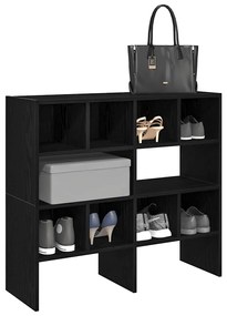 Scarpiere 2 Pz Impilabili Rovere Nero 89,5x30x40 Cm /
