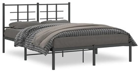 Giroletto Con Testiera İn Metallo Nero 135x190 Cm /