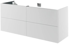 Mobile da bagno sospeso sotto lavabo L 150 x H 48 x P 64 cm bianco laccato, 2 cassetti 1 anta con cassetto Neo, Maniglie acquistabili separatamente