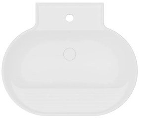 Lavabo da appoggio Tino COLAVENE ovale piletta non inclusa in ceramica L 60 x H 35 x P 50 cm bianco opaco piletta non inclusa