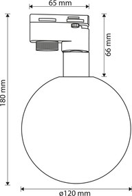 Sfera per binario Monofase per lampada G9 Ambrata