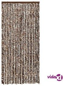 vidaXL Zanzariera Marrone e Bianca 90x220 cm Ciniglia