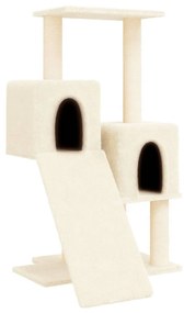 Albero per gatti con tiragraffi in sisal crema 82 cm