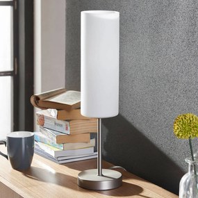 Lindby Lampada da tavolo Vinsta con vetro bianco