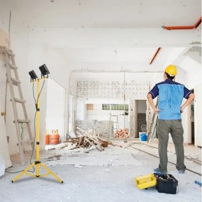 LED Riflettore con il supporto TIGRA 2xLED/100W/230V 4000K IP54 nero/giallo