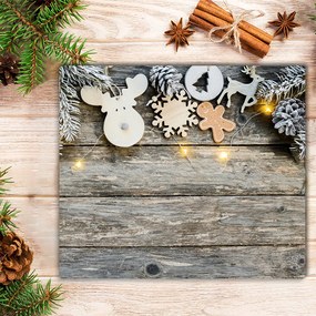 Tagliere in vetro Albero di Natale Decorazione dei regali di Natale 60x52 cm