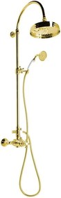 Set per doccia in ottone dorato con rubinetto termostatico, soffione doccia e doccetta 142 cm Antea – Sapho