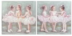 Quadro DKD Home Decor 80 x 3 x 80 cm Ballerina Classica Tradizionale (2 Unità)