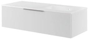 Mobile da bagno sospeso sotto lavabo L 120 x H 32 x P 48 cm bianco laccato, 1 cassetto SENSEA Neo