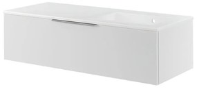 Mobile da bagno sospeso sotto lavabo L 120 x H 64 x P 48 cm bianco laccato opaco, 2 cassetti SENSEA Neo, Maniglie acquistabili separatamente