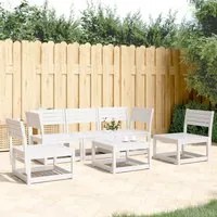 Set Salotto da Giardino 5 pz Bianco in Legno Massello di Pino 3216971