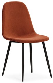 Sedie da pranzo in set color terracotta in imbottito 4 pz Minka – Marckeric