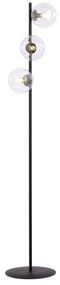 Piantana Minimal Durga Acciaio Nero Trasparente 3 Luci E14 Ip20