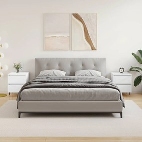 Comodini 2pz Bianco Lucido 40x35x50 Cm İn Legno Multistrato /