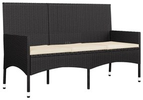 Set Divani da Giardino 4 pz con Cuscini Nero in Polyrattan