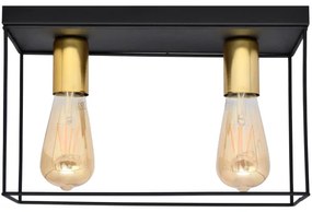 Plafoniera FINN 2xE27/15W/230V nero/oro