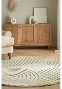 Tappeto rotondo in lana beige ø 160 cm Zen Garden - Flair Rugs