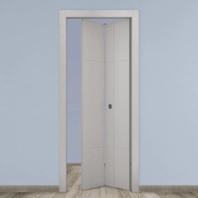 Porta pieghevole a libro simmetrica City grigio L 70 x H 210 cm destra