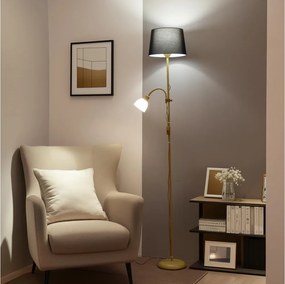 Brilagi - Lampada da terra CERIA 1xE27/100W/230V + 1xE14/25W dorata/nera