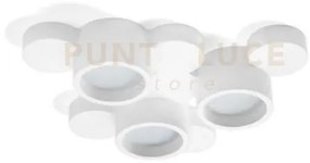 Chio lampada da soffitto 3 luci attacco gx53 forma tonda in gesso b...
