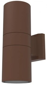 Applique Cilindrica Bidirezionale XL, IP54, Con 2 basi E27 - Corten Base E27