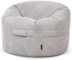 Pouf a sacco per bambini grigio chiaro con rivestimento in velluto a coste Roll 80 – SLOWDOWN