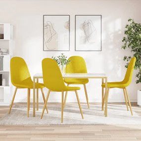 Sedie Da Pranzo 4 Pz Giallo Senape İn Velluto /