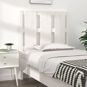 Testiera Per Letto Bianca 80,5x4x100 Cm Legno Massello Di Pino /