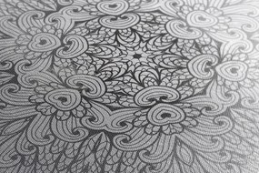Stampa su tela – Mandala etnica in bianco e nero