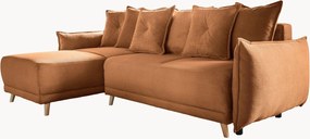 Divano angolare letto in velluto a coste con contenitore Lazy Lukka