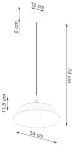 Sollux SL.1327 - Lampadario a sospensione con filo FRIKA 1xE27/15W/230V diametro 34 cm bianco