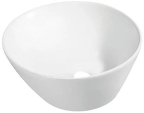 Lavabo da appoggio tondo in ceramica bianco lucido piletta non inclusa