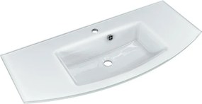 Lavabo Cassca L 101 cm in vetro bianco