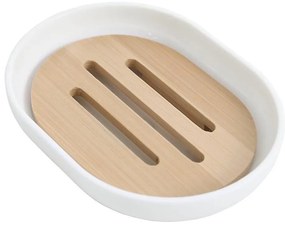 Aqualine - Portasapone SNOW bianco/bambù